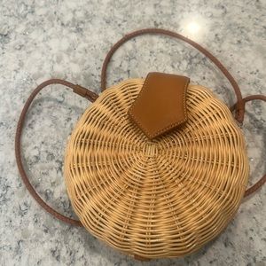 J. McLaughlin wicker crossbody bag